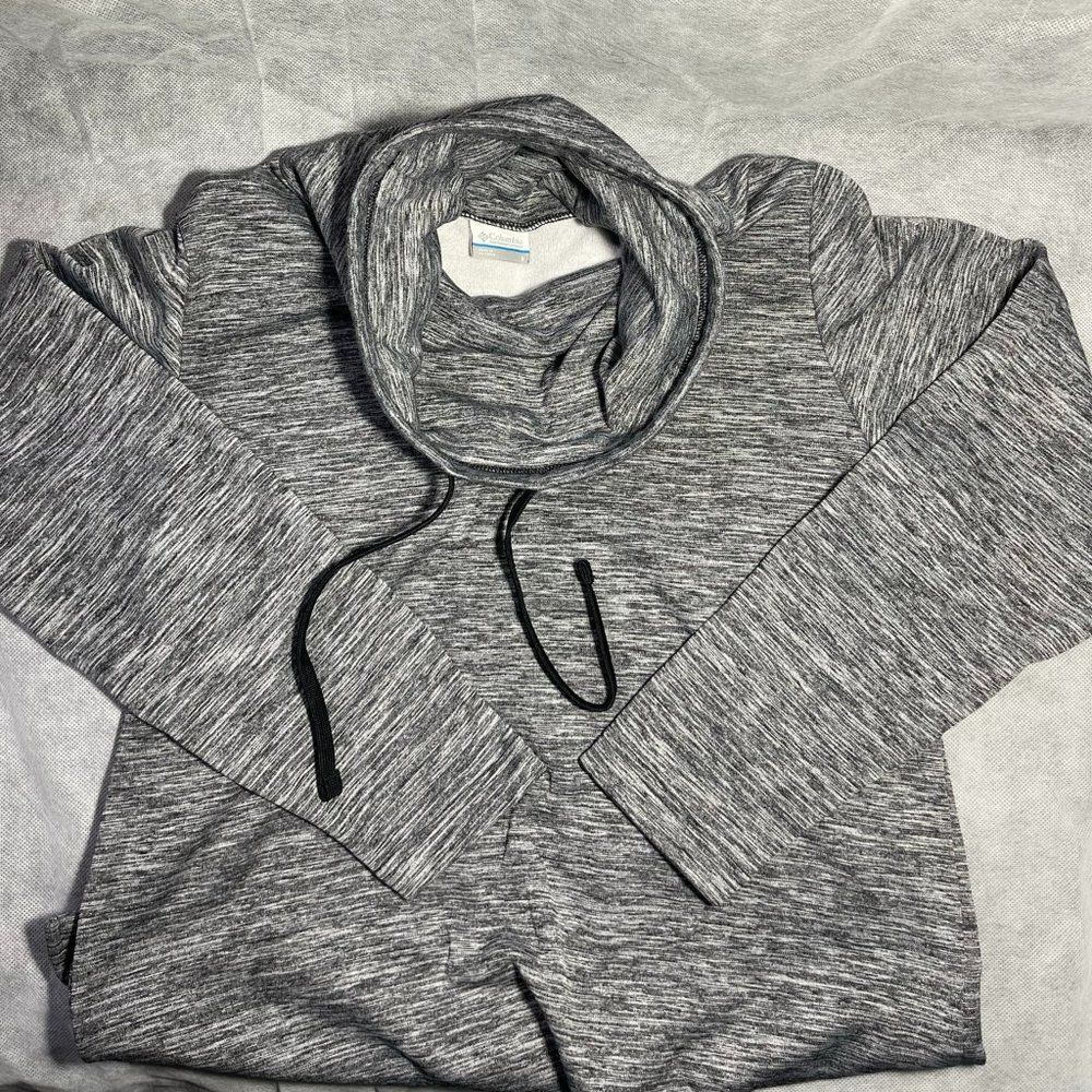 COLUMBIA Women Gray Pullover‎ Small Outdoor Athleisure Gorpcore Fleece Cowl Neck